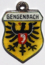 GENGENBACH, Germany - Vintage Silver Enamel Travel Shield Charm