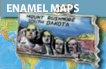 Map Charms - Vintage Enamel
