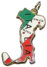 Italia Enamel Map Charm Italia Enamel Map Charm