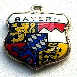 Bayern, (Bavaria) Germany - Vintage Enamel Travel Shield Charm (image for) Bayern, (Bavaria) Germany - Vintage Enamel Travel Shield Charm