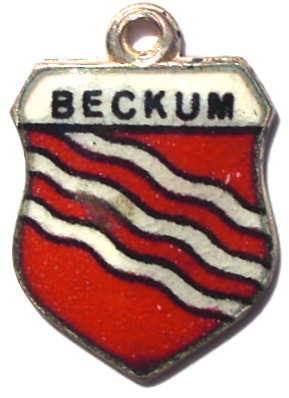 (image for) BECKUM, Germany - Vintage Silver Enamel Travel Shield Charm