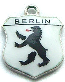 Berlin, Germany - Vintage Enamel Travel Shield Charm (image for) Berlin, Germany - Vintage Enamel Travel Shield Charm