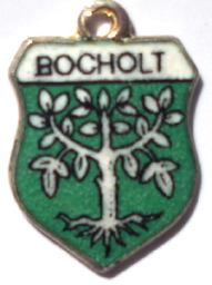 (image for) BOCHOLT, Germany - Vintage Silver Enamel Travel Shield Charm