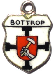 (image for) BOTTROP, Germany - Vintage Silver Enamel Travel Shield Charm