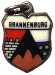 BRANNENBURG, Germany - Vintage Silver Enamel Travel Shield Charm (image for) BRANNENBURG, Germany - Vintage Silver Enamel Travel Shield Charm