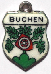 (image for) BUCHEN, Germany - Vintage Silver Enamel Travel Shield Charm
