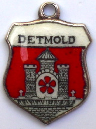 (image for) DETMOLD, Germany - Vintage Silver Enamel Travel Shield Charm