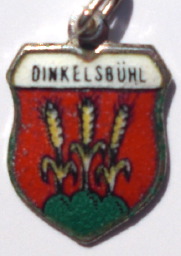 DINKELSBUHL, Germany - Vintage Silver Enamel Travel Shield Charm (image for) DINKELSBUHL, Germany - Vintage Silver Enamel Travel Shield Charm