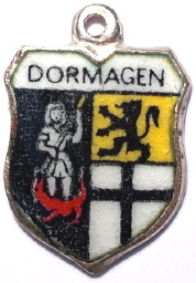 (image for) DORMAGEN, Germany - Vintage Silver Enamel Travel Shield Charm