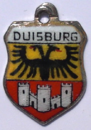 DUISDORF, Germany - Vintage Silver Enamel Travel Shield Charm (image for) DUISDORF, Germany - Vintage Silver Enamel Travel Shield Charm