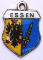 (image for) ESSENS, Germany - Vintage Silver Enamel Travel Shield Charm