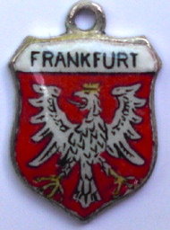 FRANKFURT, Germany - Vintage Silver Enamel Travel Shield Charm (image for) FRANKFURT, Germany - Vintage Silver Enamel Travel Shield Charm