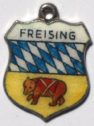 (image for) FREISING, Germany - Vintage Silver Enamel Travel Shield Charm