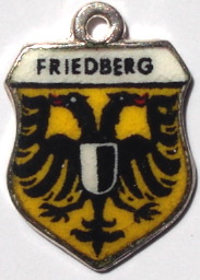 (image for) FRIEDBERG, Germany - Vintage Silver Enamel Travel Shield Charm