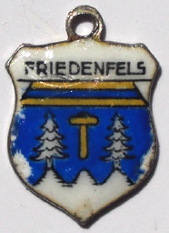 (image for) FRIEDENFELS, Germany - Vintage Silver Enamel Travel Shield Charm