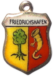 (image for) FRIEDRICHSHAFEN, Germany - Vintage Silver Enamel Travel Shield Charm