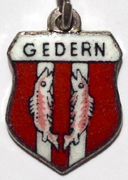 (image for) GEDERN, Germany - Vintage Silver Enamel Travel Shield Charm