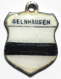 GELNHAUSEN, Germany - Vintage Silver Enamel Travel Shield Charm (image for) GELNHAUSEN, Germany - Vintage Silver Enamel Travel Shield Charm