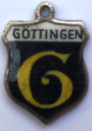 (image for) GOTTINGEN, Germany - Vintage Silver Enamel Travel Shield Charm