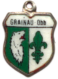(image for) GRAINAU, Germany - Vintage Silver Enamel Travel Shield Charm
