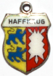 (image for) HAFFKRUG, Germany - Vintage Silver Enamel Travel Shield Charm