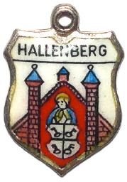 (image for) HALLENBERG, Germany - Vintage Silver Enamel Travel Shield Charm