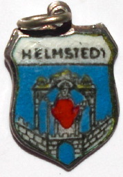(image for) HELMSTEDT, Germany - Vintage Silver Enamel Travel Shield Charm