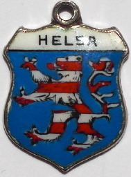 (image for) HELSA, Germany - Vintage Silver Enamel Travel Shield Charm