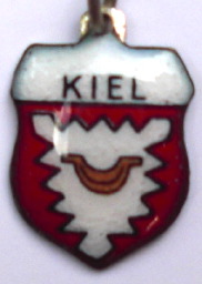 (image for) KIEL, Germany - Vintage Silver Enamel Travel Shield Charm