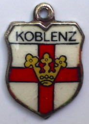 (image for) KOBLENZ, Germany - Vintage Silver Enamel Travel Shield Charm