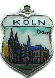 Koln, Germany - Vintage Enamel Travel Shield Charm (image for) Koln, Germany - Vintage Enamel Travel Shield Charm