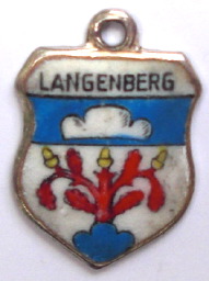 (image for) LANGENBERGE, Germany - Vintage Silver Enamel Travel Shield Charm