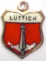 (image for) LUTTICH, Germany - Vintage Silver Enamel Travel Shield Charm