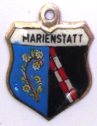(image for) MARIENSTATT, Germany - Vintage Silver Enamel Travel Shield Charm