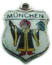 (image for) Munich Munchen, Germany - Vintage Enamel Travel Shield Charm