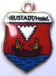 (image for) NEUSTADT, Germany - Vintage Silver Enamel Travel Shield Charm