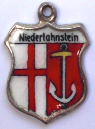 (image for) NIEDERLAHNSTEIN, Germany - Vintage Silver Enamel Travel Shield Charm