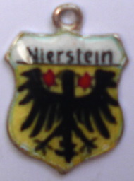(image for) NIERSTEIN, Germany - Vintage Silver Enamel Travel Shield Charm