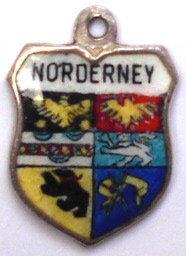 (image for) NORDERNEY, Germany - Vintage Silver Enamel Travel Shield Charm