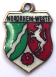 (image for) NORDRHEIN-WESTFALEN, Germany - Vintage Silver Enamel Travel Shield Charm