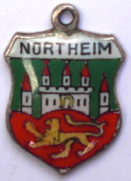 NORTHEIM, Germany - Vintage Silver Enamel Travel Shield Charm (image for) NORTHEIM, Germany - Vintage Silver Enamel Travel Shield Charm