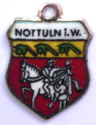 NOTTULN, Germany - Vintage Silver Enamel Travel Shield Charm (image for) NOTTULN, Germany - Vintage Silver Enamel Travel Shield Charm