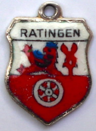 (image for) RATINGEN, Germany - Vintage Silver Enamel Travel Shield Charm