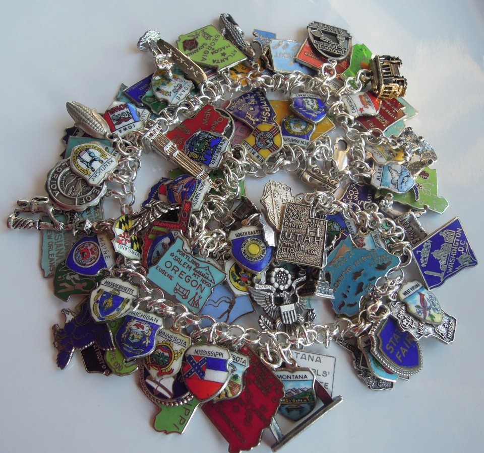 (image for) eCharmony Charm Bracelet Collection - USA Travel Charms & Shields
