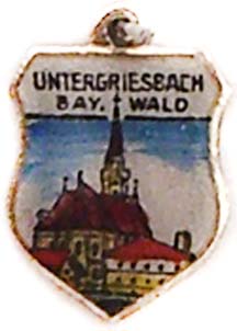 (image for) Utergriesbach, Germany - Vintage Enamel Travel Shield Charm
