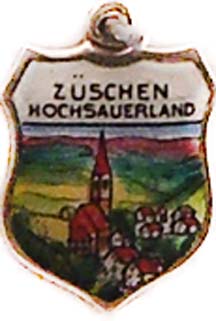 (image for) Zuschen, Germany - Vintage Enamel Travel Shield Charm