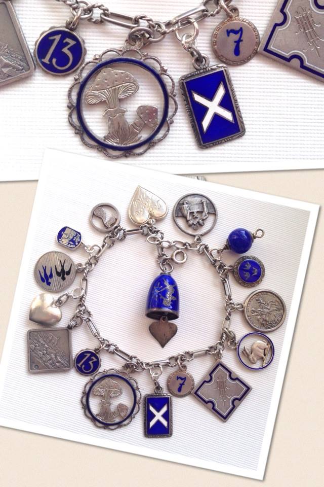 (image for) eCharmony Charm Bracelet Collection - Antique Blue Enamel Charms