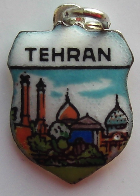 (image for) TEHRAN Iran 17 - Vintage Enamel Travel Shield Charm