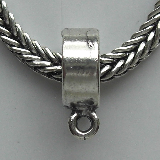 (image for) Slider Bead Charm Hanger - EC103 Sterling Silver Plain Ring