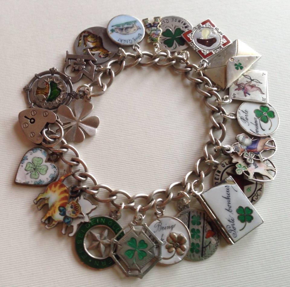 (image for) eCharmony Charm Bracelet Collection - Antique Porte Bonheur Enamel Charms and Sliders